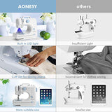 Aonesy Mini Sewing Machine, Electric Household Crafting Mending Portable Sewing Machines, 12 Stitches 2 Speed with Foot Pedal - Perfect For Easy Sewing, Beginners, Kids (Light Blue)