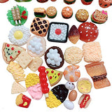 Anrher 100pcs Miniature Foods Hamburg French Fries Sushi Decoration Mixed Resin Sets for Adults Kids Doll House Pretend Kitchen Play Cooking Game Toys DIY Birthday Party Present