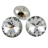 decotacks 1 inch [25mm] Flower Clear Crystal Upholstery Buttons with Metal Loop for Sofa and