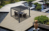 SORARA Outdoor Louvered Pergola 10' × 10' Aluminum Black Outdoor Deck Garden Patio Gazebo with Adjustable Roof