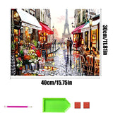 VEYLIN Diamond Painting by Number, 5D Paris Florist Diamond Painting on Canvas for Adults