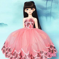 BJD Cothes 1/4 Chinese Style Dress Peacock Wind Elegant and NobleA for Minifee Fairyland Girl Body YF4-140 Doll Accessories Pink 4 Fairyland Body