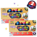 Washable 8 Colors Dot Markers Pack Set. Fun Art Supplies for Kids, Toddlers and Preschoolers. Non Toxic Arts and Crafts Supplies. Includes 200 Plus Fun Downloadable Coloring PDF Sheets (2 Packs)