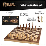 Chess Sets by Chess Armory - 15 Inch Wooden Chess Set Board Game for Adults and Kids with Extra Queen Pieces,2 Players