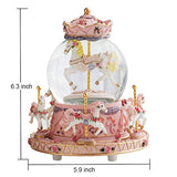 LOVE FOR YOU Gift Wrapped Carousel Horse Music Box Color Changing LED Lights Musical Snow Globes Unicorn for Girls Women Kids Baby Mom Daughter Granddaughter Birthday Mother's Day
