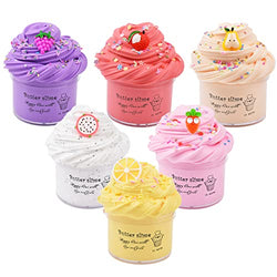 Hahafunyo 6 Pack Butter Slime Kit Premade Sludge Party Favors Super Soft Non-Sticky Butter Slimes Holiday Birthday Gifts Stress Relief Toy for Girls Boys