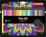 Premium Felt Tip Pen - STABILO Pen 68 Wallet of 30 Assorted Colours