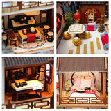 Cool Beans Boutique Miniature DIY Dollhouse Kit Wooden Chinese Ancient Mansion with Pergola with Dust Cover - Architecture Model kit (English Manual) DH-HD-L905Mansion (Asian Mansion Pergola)