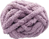 Chunky Chenille Yarn for Blanket, Super Soft Thick Fluffy Jumbo Chunky Chenille-Style Polyester Yarn for Home Décor Projects,Arm Knitting (Purple, 500g / 14 oz / 55 Yards)