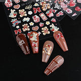 JMEOWIO 3D Embossed Valentines Day Nail Art Stickers Decals Self-Adhesive Pegatinas Uñas 5D Heart Love Nail Supplies Nail Art Design Decoration Accessories 4 Sheets