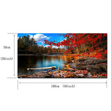 S72650 Nature Wall Art Canvas Artwork Lake Mountain Red Maple Leaf National Park Nature Pictures for Living Room Bedroom Office Wall Decor Home Decoration