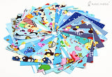 RayLineDo 30pcs blue series fabric cotton 100% printed boundle patchwork squares of 1010cm