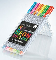Triplus coloring pens Neon ballpoint pens, 0.3 mm, metal Clad, 6 point/PK, various colors