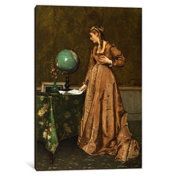 iCanvasART 1-Piece News from Afar, 1860's Canvas Print by Alfred Emile Stevens, 40" x 26"/0.75" Deep