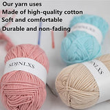 SDJNLXS 3 Pcs of 1.77oz Beginner Knitting Kit 8 Pieces of Knitting Yarn Kit Soft and Smooth Cotton Yarn Ball Suitable for Hand-Knitting to Relax and Relieve Stress The Perfect Gift (7)