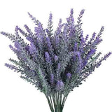 GTIDEA Artificial Flowers Flocked Plastic Lavender Bundle Fake Plants Wedding Bridle Bouquet Indoor