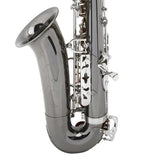 Mendini by Cecilio Tenor Saxophone, L+92D B Flat, Case, Tuner, Mouthpiece, Black with Nickel Keys