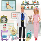 EuTengHao 12'' Boy Girl Doll Clothes and Pet Care Accessories Set Includes Handmade Wear Clothes Shirt Jeans Shoes Dresses for 11.5'' Girl Boy Dolls with Trolley House Cage Backpack for Toy Pet