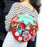 WILDFINDING Ita Bag Strawberry Fruit Shoulder Bag Satchel Backpack Casual Daypack-Kawaii DIY Cosplay Strawberry Daypack (Red)