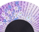 Amajiji Women Ladys Girls 8.27"(21cm) Folding Fan Hand Fan,Hand Held Silk Folding Fan with Bamboo