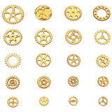 LolliBeads (TM) Antiqued Golden Plated Skeleton Steampunk Watch Gear Cog Wheel Sets (40 Pcs)