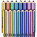 Arteza Metallic Colored Pencils, Set of 50, Triangular Grip, Pre-Sharpened Coloring Pencils, Art Supplies for Coloring and Drawing