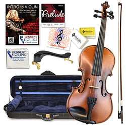 Antonio Giuliani Etude Violin Outfit 4/4 Full Size By Kennedy Violins - Carrying Case and Accessories Included - Solid Maple Wood and Ebony Fittings