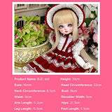 YJPQ BJD Dolls 1/4 Loli SD Doll 39cm 15.74 Inch Jointed Doll DIY Toys Birthday for Girls with Full Set Clothes Shoes Wig Makeup