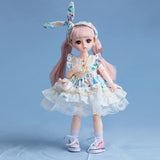 11.8 Inch Doll 15 Movable Joints Cute Face Simulation Eyelashes with School Suit Toys Doll Best Birthday Gifts for Girl Toy