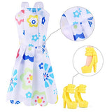 leiwo 20 PCS Doll Handmade Fashion Party Dress Outfit,10 Pack Fashion Dresses and 10 Pairs Doll Shoes for 11.5 Inch Barbie Doll Clothes Xmas Gift