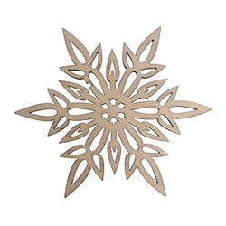 RayLineDo 10pcs Snowflake Hollow Design D Wooden Christmas Ornaments Embellishments with String