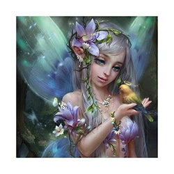 DIY 5D Diamond Painting,by Number Kits Crafts & Sewing Cross Stitch，Wall Stickers for Christmas Living Room Decoration,Elf Little Fairy Diamond Painting (12x12inch)