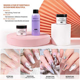 Morovan Acrylic Nail Kit - Glitter Acrylic Powder and Monomer Nail Liquid Nails Kit Acrylic Set with 48W Nail Lamp UV Gel Primer for Acrylic Nails