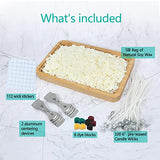 Natural Soy Wax Candle Making kit and Candle Making Supplies,5 lbs Bulk Organic Soy Wax for Candle Making, 100 6-Inch Candle Wicks, 2 Metal Centering Devices,112 Wick Stickers, 8 dye Blocks