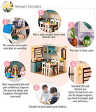 MAGQOO 3D Wooden Dollhouse Miniacture DIY Kit with Furniture Plus Dust Proof 1:24 Scale Creative Room Idea(Jos Kitchen)