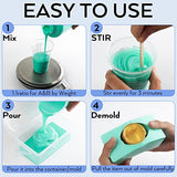 Nicpro 80 oz Silicone Mold Making Kit 20A, Platinum Liquid Silicone Rubber for Mold Maker, Jade Green Flexible & Food Safe Mix Ratio 1:1 for Casting 3D Resins Molds DIY with Gloves, Sticks & Cups