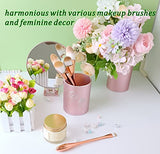 Valley of Rain & Forest rose gold durable pencil & pen holder for woman, makeup brush holder, a cute, girly, decorative aluminum alloy holder that doesn't seem to get old (Flower of elegance)