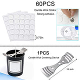 Anvin 100 Pcs Cotton Candle Wicks, 60 Pcs Candle Wick Stickers, 20 Pcs Metal Candle Wick Tabs and 1 Pcs Centering Device for Candle Making Starter Kit DIY Craft Tools (4 inch & 6 inch)