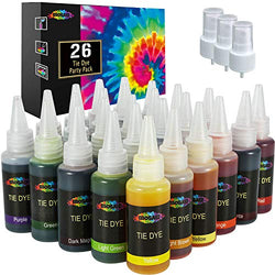 Mosaiz Tie Dye Party Kit of 26 Colors, Spray Tie Dye for Creative Activities and DIY for Kids and Adults, Fabric Dyeing Set