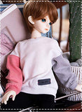 LUSHUN BJD Doll 1/4 SD Doll 16inch Male Boy Doll 15 Ball Jointed Dolls with Full Set Clothes Shoes Wig Makeup Color-Block Sweater and Brown Hair for Birthday Gift
