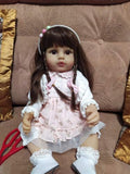 22 inch Reborn Baby Dolls Toddler Full Silicone Body Newborn Girl Cute Open Eyes Look Real Xmas Gift for Boys Girls