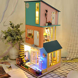 DIY Wooden Dollhouse Handmade Miniature Kit- Wooden Creative LED Light Room for Children and Teens (#2)