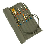 US Art Supply Deluxe Canvas Art Brush Roll-Up Bag