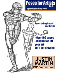 Poses for Artists Volume 1 - Dynamic and Sitting Poses: An essential reference for figure drawing and the human form (Inspiring Art and Artists)