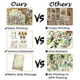 Stosts Vintage Scrapbooking DIY Stickers Pack, Decorative Antique Retro Natural Collection, Diary Journal Embellishment Supplies, Washi Paper Sticker for Art Craft Notebook Album Invitations Gift Pack