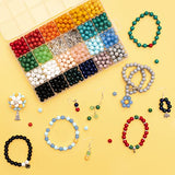 XAHUAYUAN 440Pcs 8mm Crystal Beads for Jewelry Making Kit for Adults, 22 Colors Natural Healing Beads Kit for DIY Bracelets Earrings Keychain Necklace, Gemstone Beading & Jewelry Making Supplies
