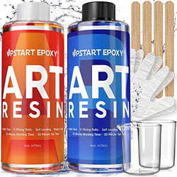 Upstart Epoxy Art Resin Epoxy Resin Kit - Made in USA - Ultra Crystal Clear Artist Resin - DIY Craft Resin for Jewelry, Mold Casting, Preserving Canvas Wood Art - Easy 1:1 Ratio Non Toxic Food Safe