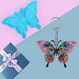 Szecl 3Pcs Holographic Butterfly Keychain Mold 2.6-3.3inch Holographic Butterfly Molds for Resin Casting Animal Lifelike Butterfly Shape Shiny Rainbow Epoxy Resin Molds for Pendant DIY Jewelry Making