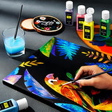 Magicfly Iridescent Acrylic Paint 24 Colors, Colors Change Acrylic Paint Set, 2 fl oz/60 ml, High Viscosity Chameleon Acrylic for Shimmer Effect with 3 Brushes, Non-Fading & Non-Toxic on Canvas, Wood