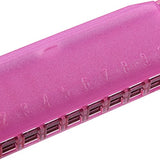 Juvale Harmonica for Kids - Translucent Diatonic Harmonica 10 Holes, Educational Musical Instrument, Mouth Organ for Children, Case Included, Pink 4.02 x 0.83 x 1.18 Inches